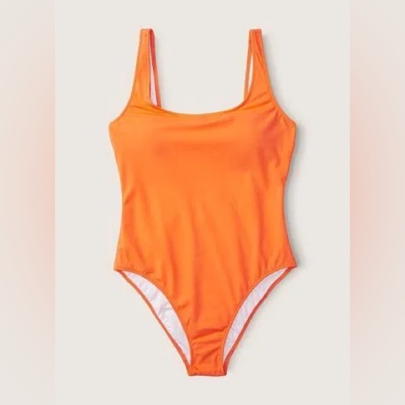 PINK Victoria's Secret Vibrant Orange One Piece Swimsuit - Picture 2 of 7
